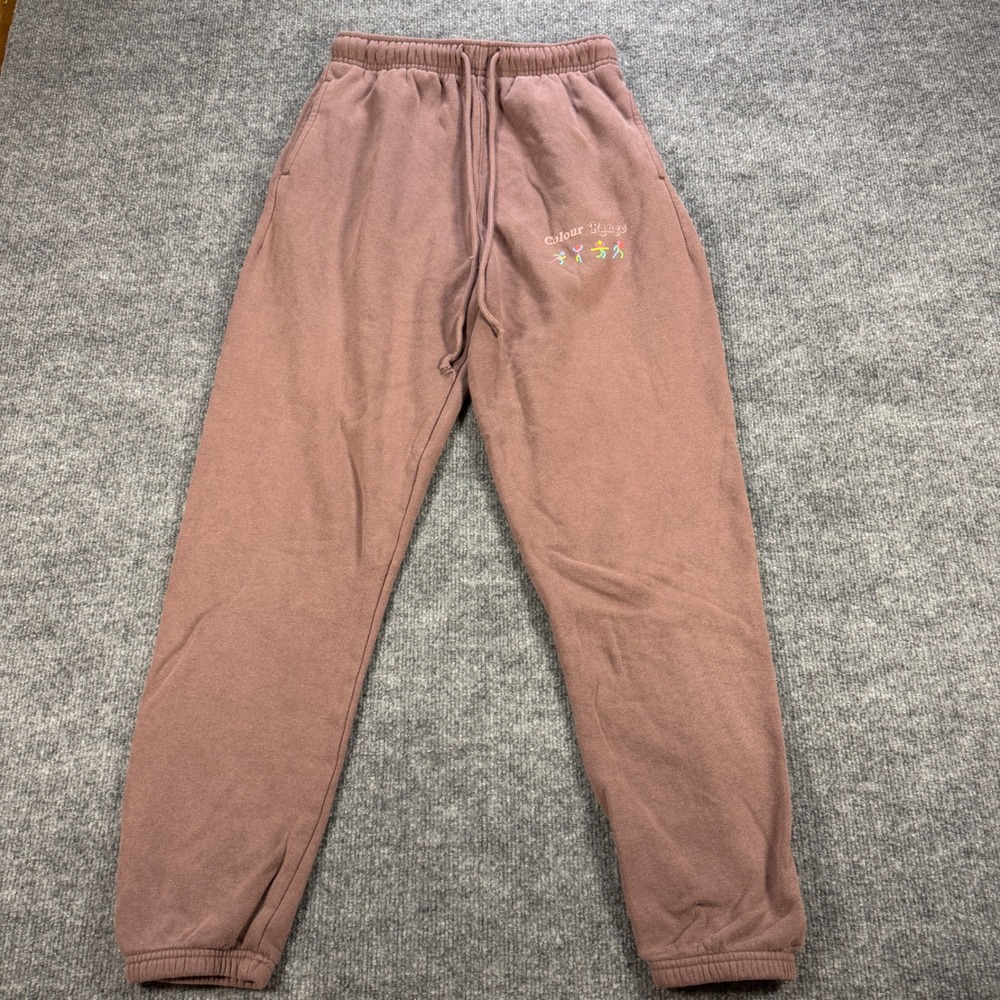 Cabincore Colour Range Womens Graphic Sweatpants Mauve Rose Joggers Size S Comfy - Picture 2 of 11